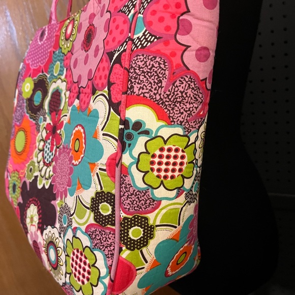 Yarnology Pink and Brown Floral Yarn Tote Bag - Picture 3 of 7